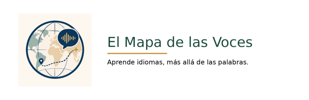 logotipo el mapa de las voces verde negro